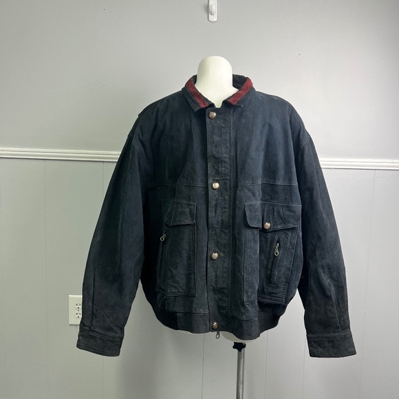 Vintage Global Identity G-III Suede Coat Blue and Burgundy Size 4X - Picture 1 of 16